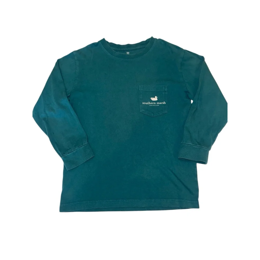 NWT 2 Boys Southern Marsh Long Sleeve Tees M Brown Teal Hunting Stamp